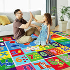 Kids Rug for Playroom, ABC Play Mat Educational Rugs, Soft Non-Slip Rug Toddler Baby Play Mat, Alphabet Carpet for Boy Girl Bedroom