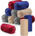 Tinideya 12 Pcs Flannel Fleece Throw Blanket Bulk 50 x 60 Inch Soft Fleece Blanket Warm Throw Blanket Coral Blankets for Couch Sofa Home Wedding Gifts Season (Cute Color)