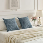 FUTEI Navy Decorative Throw Pillow Covers 16x16 Inch Set of 3,Soft Chenille Tweed Textured Cushion Case,Modern Home Decor for Couch Bed Living Room