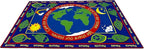 KIDCARPET.COM Earth Educational Rectangle Classroom Rug | Bordered Area Rug for Preschool Daycare Learning, 7'6" x 12'