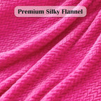 NEWCOSPLAY Super Soft Throw Blanket Hot Pink Premium Silky Flannel Fleece Leaves Pattern Lightweight Bed Blanket All Season Use (Hot Pink, Throw(50"x60"))