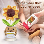 Gossby Positive Sunflower Doll Crochet with Card - Excellent Grandma Would Recommend - Gift for Grandma from Granddaughter, Grandson, Grandkid - Mothers Day, Christmas, Birthday Gift for Grandmother
