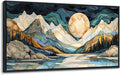 JEAWA Framed Canvas Wall Art - 24x48 Inchs Large Abstract Painting Decor, Textured Mountain Pictures as Gifts for Friends, Modern Art Prints for Bedroom Living Room Bathroom Home Decoration