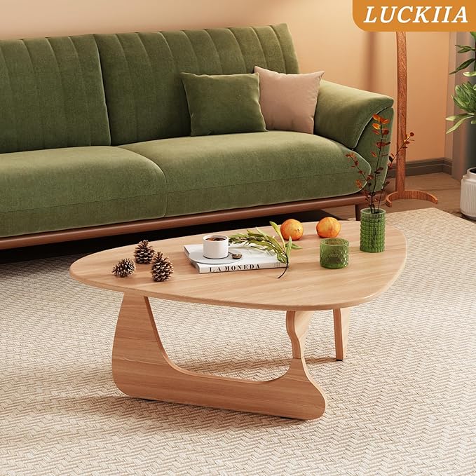Coffee Tables Wood Small Farmhouse Coffee Table Mid-Century Modern Wood Center Table for Living Room, Original, 35 Inch