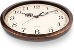Bernhard Products Vintage Brown Wall Clock Silent Non Ticking 18 Inch Extra Large Quality Quartz Battery Operated Round Decorative Easy to Read for Home Kitchen Living/Dining Room Bedroom Office