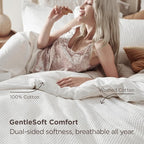 Bedsure 100% Cotton Duvet Cover Queen Size with Fitted Sheet - 4 Pieces Coconut White Waffle Weave Bedding Set, GentleSoft™ and Breathable, Includes 1 Duvet Cover 90x90, 1 Fitted Sheet, 2 Pillow Shams