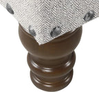 HomePop Large Storage Bench with Nailhead Trim -Gray Woven