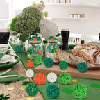 NOVWANG 40 Pcs St. Patrick's Day Green Rattan Balls Decorations Centerpieces Vase Bowl Fillers Wicker Ball for Irish St. Patrick's Day Party Decorative Table Hanging Home Decor DIY Crafts