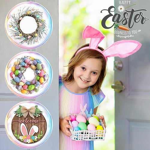 12" Wreath-Hangers for Front Door,2 Pack Christmas Easter Decorations Clear Fall Wreath-Door-Hanger,Welcome Sign for Front Door Inside Outside Over The Door Hooks Organizer Home Holiday Decor