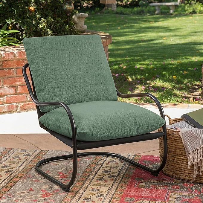 Peace nest Modern Accent Chair Comfy Living Room Suspended Chair Bedroom Armchair with Mental Frame Comfortable Upholstered Cushion for Balcony Lounge Reading Meeting Room Green