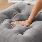 Meditation Floor Pillow Set of 6, Square Large Pillows Seating for Adults, Meditation Cushion Pillow,Tufted Corduroy Cushion for Tatami Living Room or Yoga, Light Gray, 22x22 Inch