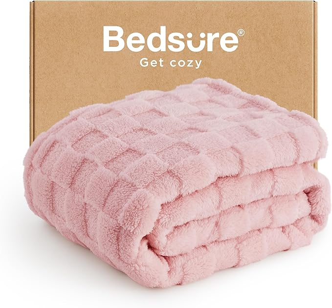 Bedsure GentleSoft Twin Blanket for Bed Pink - Super Soft Cozy Blankets for Women Men Girls, Cute Fuzzy Fleece Throws for Bedroom Couch, 60x80 Inches
