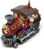 allgala Crafted Polyresin Christmas House Collectable Figurine with USB and Battery Dual Power Source-Santa's Express Train-XH93429