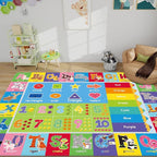 Baby Play Mat Kids Rug for Floor, Playmat for Kids Toddlers Infant, Extra Large Thick Playtime Collection ABC, Numbers, Animals Educational Area Rugs for Playroom (59 x 39.4 Inch)