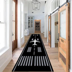 Airport Long Hallway Rug Runners, 2.6x7ft, Airplane Runway Track Indoor Area Mat, Anti-Skid Durable Nursery Decor Carpets, Cozy Low Pile Easy Clean Printed Rugs for Family Kids Bedside
