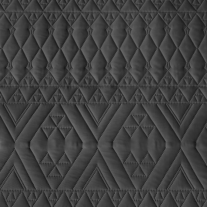 akkialla King/Cal King Size Quilt Bedding Set,Black Lightweight Microfiber Soft Bedspread,Modern Style Geometric Pattern Coverlet Set for All Seasons,3 Piece(1 Quilt,2 Pillow Shams)
