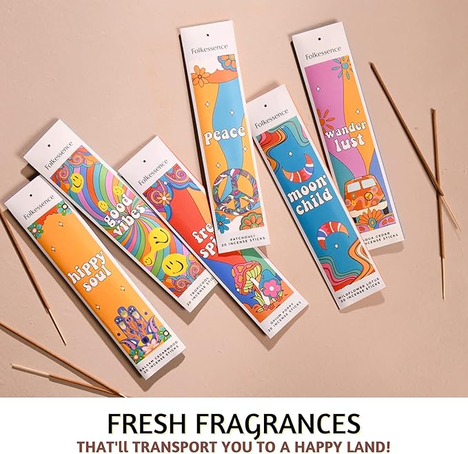 Folkulture Incense Sticks (120 Sticks) | Set of 6 Premium Best Smelling Incense for Cleansing Negative Energy | No Charcoal, Organic, Non Toxic, 45 Mins BurnTime Balsam Cedarwood Insence-Sticks