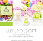 AGRARIA AirEssence Flower and Reed Diffuser Set, Handmade Sola Flower Botanical Home Fragrance Set, Scented Oil Reed Diffuser Gift for All Occasions