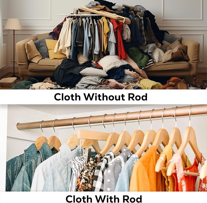 B&B Hardware Round Wardrobe Closet Rod Kit 33 mm Thick Anodized Aluminum - Dark Oil-Rubbed Bronze - 12 To 89 Inches Long