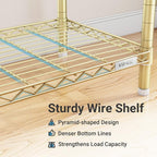 VIPEK X20 Expandable Metal Clothing Rack Adjustable from 3'3" to 4'8" Heavy Duty Garment Racks with Adjustable Shelves and Hanger Rods Portable Wardrobe Open Closet Rack System, Gold