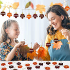 JULMELON 24Pcs Fall Thanksgiving Maple Leaf Ornaments Maple Leaves Tree Decorations Autumn Harvest Hanging Ornaments with Rope Maple Pendant for Farmhouse Rustic Party Favors Craft Supplies