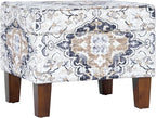 Spatial Order Home Decor | Dinah Collection Modern Storage Ottoman | Ottoman with Storage for Living Room & Bedroom(Antiqued Ebony Cream)