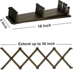 Dseap Accordion Wall Hanger:16'' High Wooden Expandable Coat Rack, Hat Rack for Wall,Accordion Hook for Baseball Caps,Coats,14 Peg Hooks,Dark Walnut