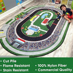 KIDCARPET.COM Race Car Play Mat Rug | Interactive Activity Carpet for Preschool Playroom Toy Car Track, 7'6" x 12'