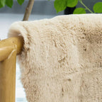 Beige Plush Faux Washable Rabbit Fur Area Rugs for Bedroom Shag Carpet for Living Room 4x6 Rectangle Nursery Rug