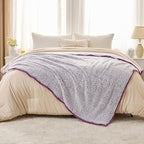 EMME Soft Sherpa Fleece Blanket Reversible Plush Fluffy Large Blanket, Light Weight Warm Decorative Boho Blanket Cover for Sofa, Couch, Bedroom,Travel(Plush Purple,50"x60")