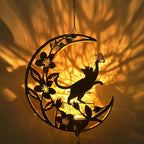 JOBOSI Solar Moon Cat Decorative Light Gift, Solar Moon Cat Decorative Wind Chime with Light, Gifts for Women Mom Grandma, Garden Lawn Decor, Christmas & New Year Gift