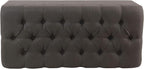 Homepop Home Decor | Tufted Ainsley Button Storage Ottoman Bench with Hinged Lid | Ottoman Bench with Storage for Living Room & Bedroom, Charcoal Gray 18x40x18 inches