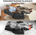 MCombo Power Lift Recliner Chair for Elderly, Electric Lift Chair with Extended Footrest, USB Ports, Cup Holders, Fabric 7281 (Dark Gray, Small)