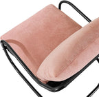 Peace nest Modern Accent Chair Comfy Living Room Suspended Chair Bedroom Armchair with Mental Frame Comfortable Upholstered Cushion for Balcony Lounge Reading Meeting Room Pink