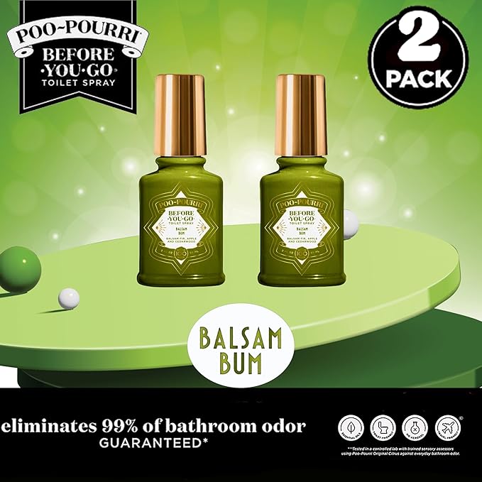 Poo-Pourri Toilet Spray Balsam Bum 2 Ounce Balsam Fir Apple and Cedarwood Pack of 2