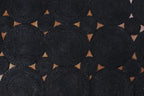 Natural Scalloped Runner Rug, Hand Woven Jute Area Rug, 4x15 Ft Black Pattern Braided Kilim Rugs for Living Room, Kitchen, Entryway, Farmhouse