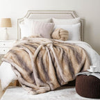 BATTILO HOME Luxury Faux Fur Throw Blanket, Soft Cozy Mink Fur Blanket for Couch, Sofa, Chair, Bed, Thick Warm Fall Fur Throw Blankets, 50"x60"