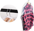 Clear Shoulder Covers Vinyl Plastic Hanger Covers for Clothes (Set of 12), Closet Clothes Protectors Breathable Garment Cover with 2" Gusset, Suit Shoulder Covers for Closets - 24'' X12" X2''/12 Pack