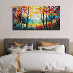 Hand Painted Art Natural Scenery Oil Painting Forest Scenery Large Canvas Wall Art Decoration 24x48 Inches