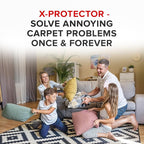 X-Protector Rug Tape - 8 Pcs Set - White Anti-Slip & Anti-Curling Carpet Tape for Hard Floors - Premium Rug Pad Gripper - Carpet Corner Grippers to Keep Your Carpet in Place & Make Corners Flat
