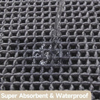Waffle Bath Mat, Boho Bathroom Rugs Non Slip Washable Super Absorbent Quick Dry Bath Mat Farmhouse Bathroom Decor, 24"x16" Grey