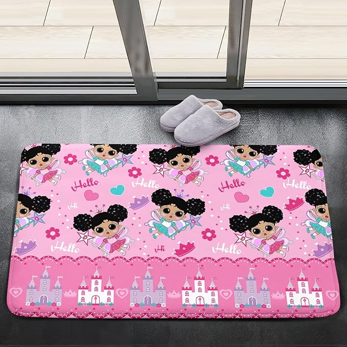 Afro Girl Rug - Cute Black Girls Area Rug Decor for Bedroom & Living Room, 2x3 Feet