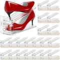 Shoe Slots Organizer 20 Pack - Shoe Stackers, 3 Levels Adjustable, Space Savers 50%, Double Layer Holders for Closet (Transparent), Organizador de Zapatos