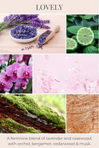 ECO CANDLE CO. Room & Linen Spray, Lovely, 8 oz. - Scents Of Lavender, Rosewood, Orchid, Bergamot, Cedarwood, & Musk - Recycled Aluminum Bottle, No Propellents, Pump Top, All Natural Ingredients