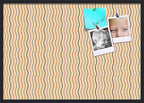 PinPix 40x28 Inch Cork Bulletin Board. This Decorative Framed Pin Board Comes with Multi Color Waves Design and a Satin Black Frame. Ideal for Home Office Decor or Message Board (PinPix-565)