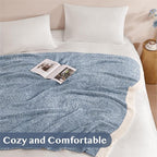 WRENSONGE Throw Blanket Cationic Dyeing Blue Soft Cozy Fluffy Warm Hand Made Weave Throw Blankets for Couch, Sofa, Chair, Bed, Camping, Picnic, Travel Lightweight Bed Blanket - 60"*80"