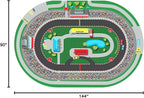 KIDCARPET.COM Race Car Play Mat Rug | Interactive Activity Carpet for Preschool Playroom Toy Car Track, 7'6" x 12'