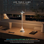 Modern Minimalist Cordless Table Lamp,Rechargeable,Aluminum Alloy Body for Living Room/Bedroom/Kitchen/Outside（White 1Pack）