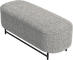 HomePop Ellipse Modern Storage Bench with Metal Legs |Homepop Home Décor|Bench with Storage for Living Room & Bedroom - Gray