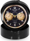Vintage Jewel Box Table Clock, Vintage Decorative Desk and Shelf Clock, Mantel Clock Farmhouse Clocks, Home Décor for Living Room, Bedroom, Bedside, Desk, Gift Clocks (Black)